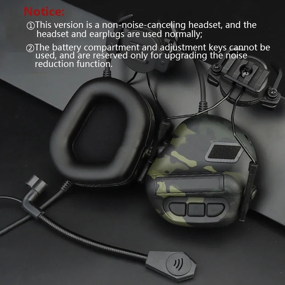Tactical Headset Non-picking Noise-Cancelling Universal Earphone for Airsoft Helmet Headset Baofeng Radio PTT Adapter