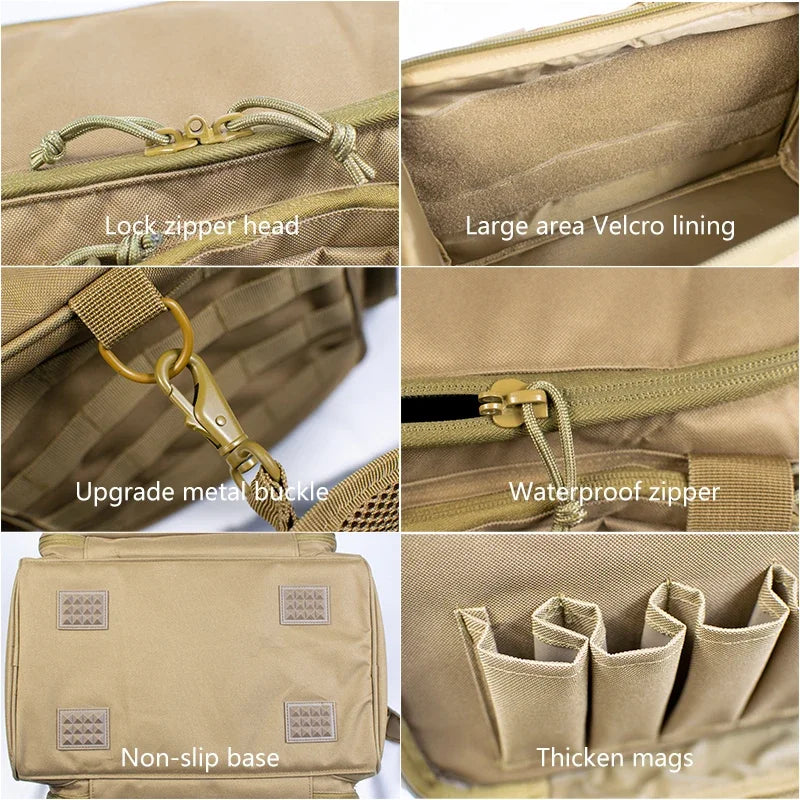 Tactical Shooting Range Bag Nylon Molle System Outdoor Hunting Accessory Black Shoulder Bag for Gun Case Pistol Tools Sniper