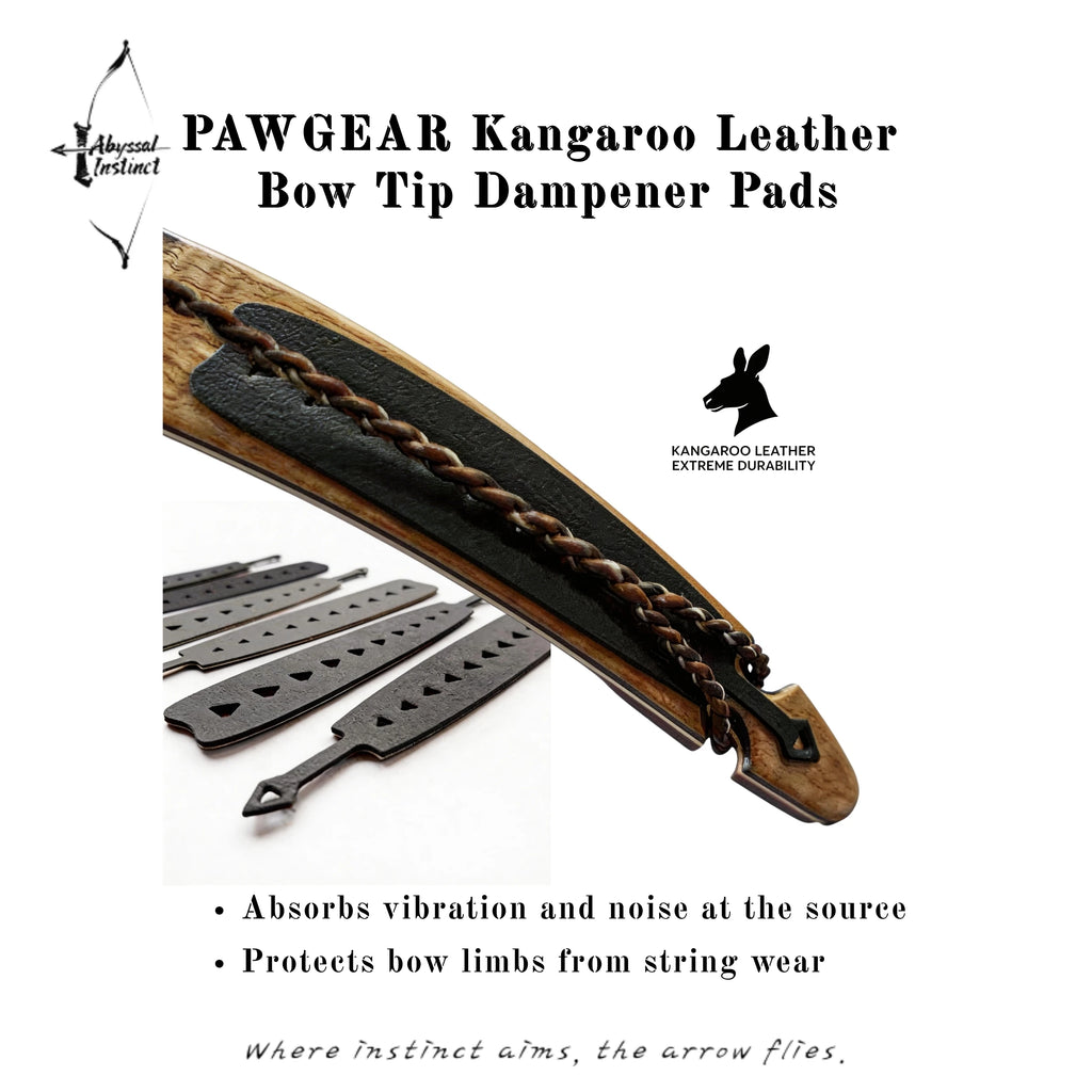 Recurve Bow Silencers for Hunting - Kangaroo Leather Limb Dampeners to Reduce Noise & Vibration (Pair)