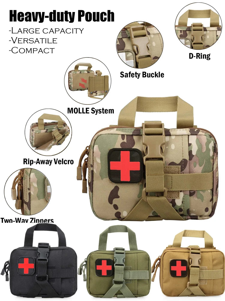 Outdoor Utility Pouch Upgrade Tactical EMT Pouch Rip Away Molle Kit IFAK Tear-Away Travel Outdoor Hiking Mergency Survival Kit