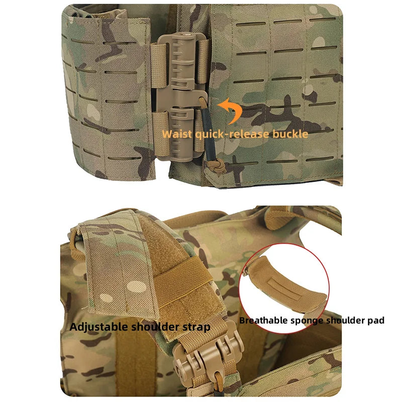 Quick disassembly multi-functional vest, outdoor training suit, CS protective suit, wilderness hunting safety vest