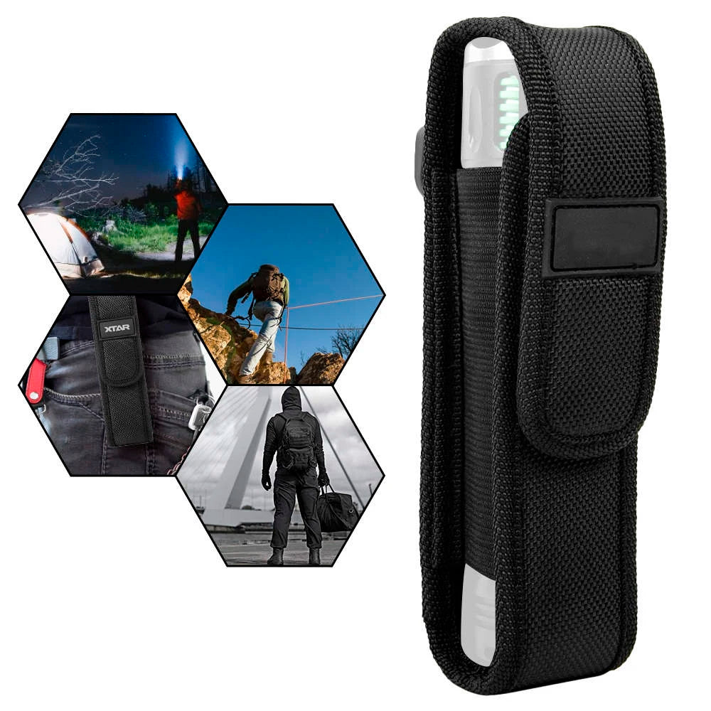 Tactical Flashlight Holster Outdoor Hunting Climbing Molle Pouch Men's Belt Bag LED Torch Case Edc Tool Holder Fanny Pack
