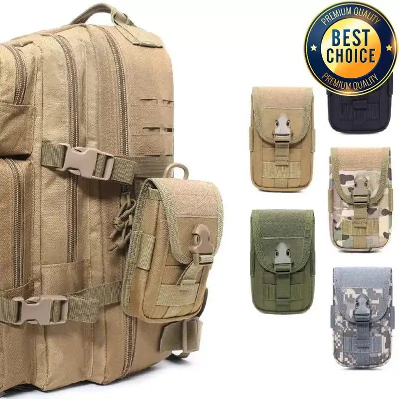 1000D Camo Tactical Running Bag Sports Phone Bag Waist Pocket Double Layer Molle Accessory Power Bank Bag Wallet Pack