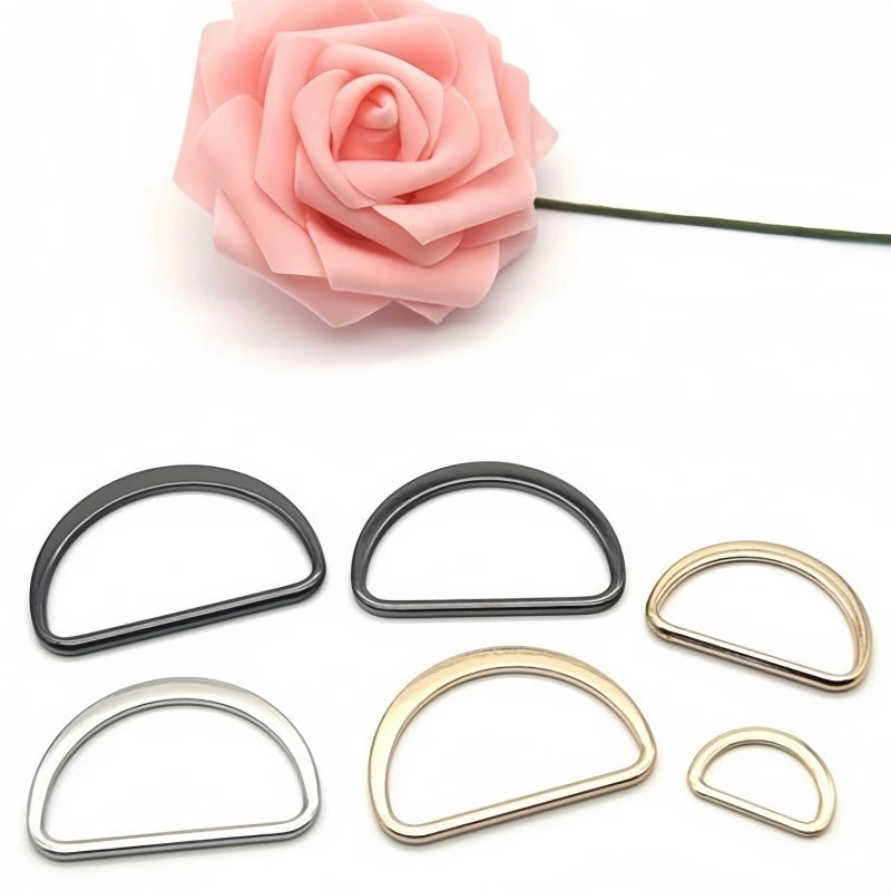 10Pcs/lot 15-50mm D Ring Buckle Connection Alloy Metal Buckles Half Loop For Handbag Strap DIY Crafts Shoes Bag Belt Accessories
