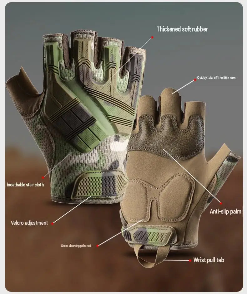 Tactical Gloves for Men Touchscreen Motorcycle Gloves Soft Shell Palm Pad Anti Slip Shooting Hunting Cycling Camping Gear