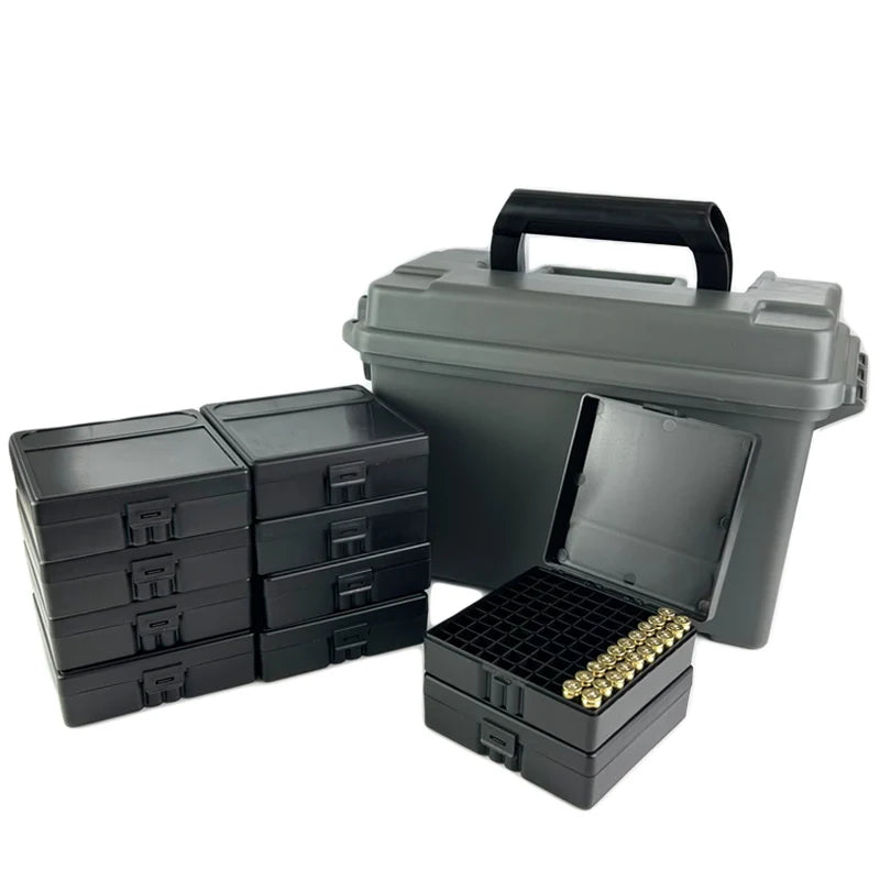 Tactical Ammo Box Combo Bulk Large Capacity Ammo Storage Box for 9mm/.223/5.56/12/20GA/.38 Super /7.62×39mm Hunting Accessories