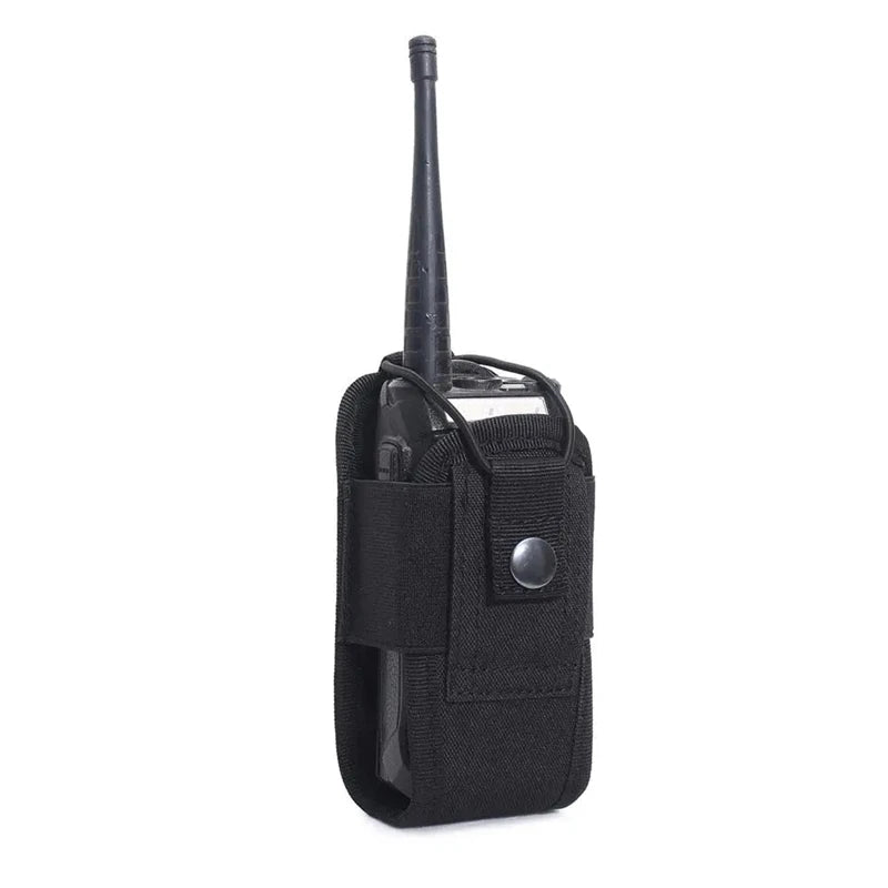 Tactical Walkie Talkie Radio Pouch Holder Bag, Molle Radio Pouch Holder Portable Outdoor Hunting Sports Waist Bag Interphone