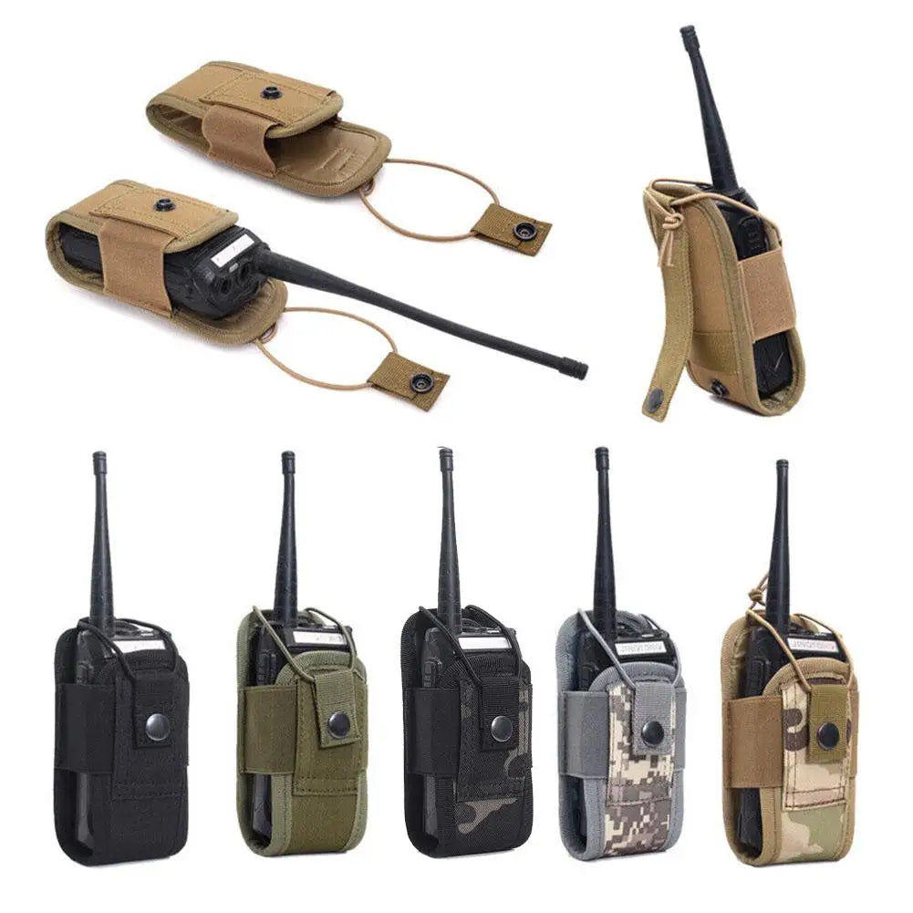 Outdoor Tactical Walkie-Talkie Bag Radio Carry Case Multifunctional Camouflage Accessory Bag Sports Wireless Calling Machine Bag