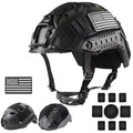 Tactical Fast PJ Helmet with Helmet Cover Pads Airsoft Paintball Combat Training Protection ABS Helmet with Magic Patches