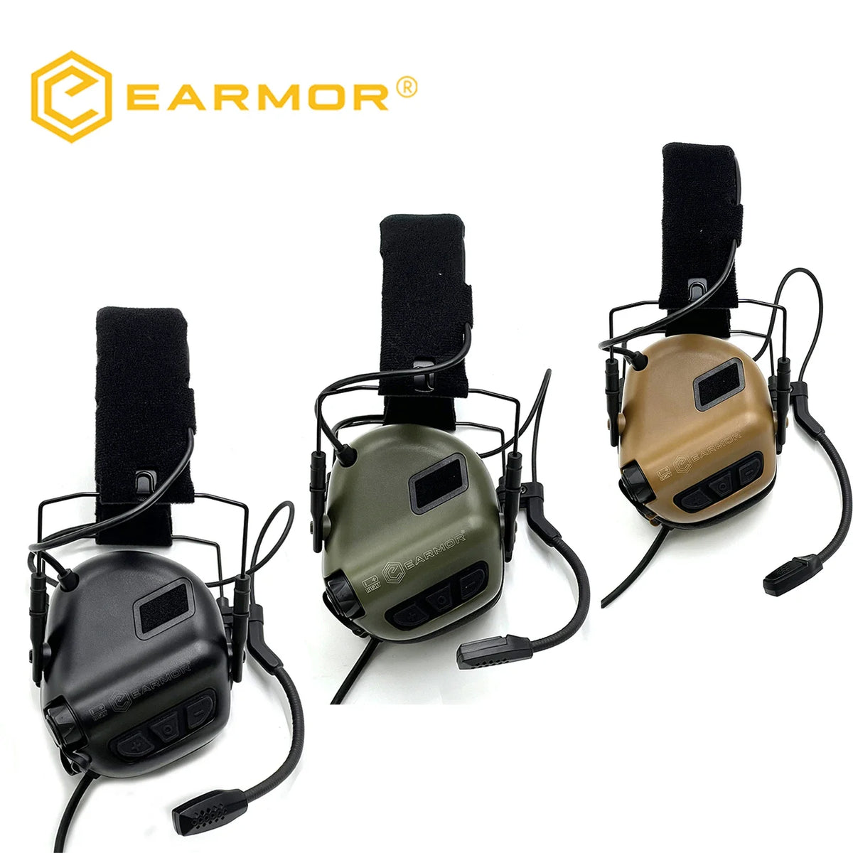 EARMOR Helmet Headphones M32 SE Shooting Earmuffs with M16A Helmet Adapter, Compatible with FAST Helmets Wendy M-LOK ARC Helmets