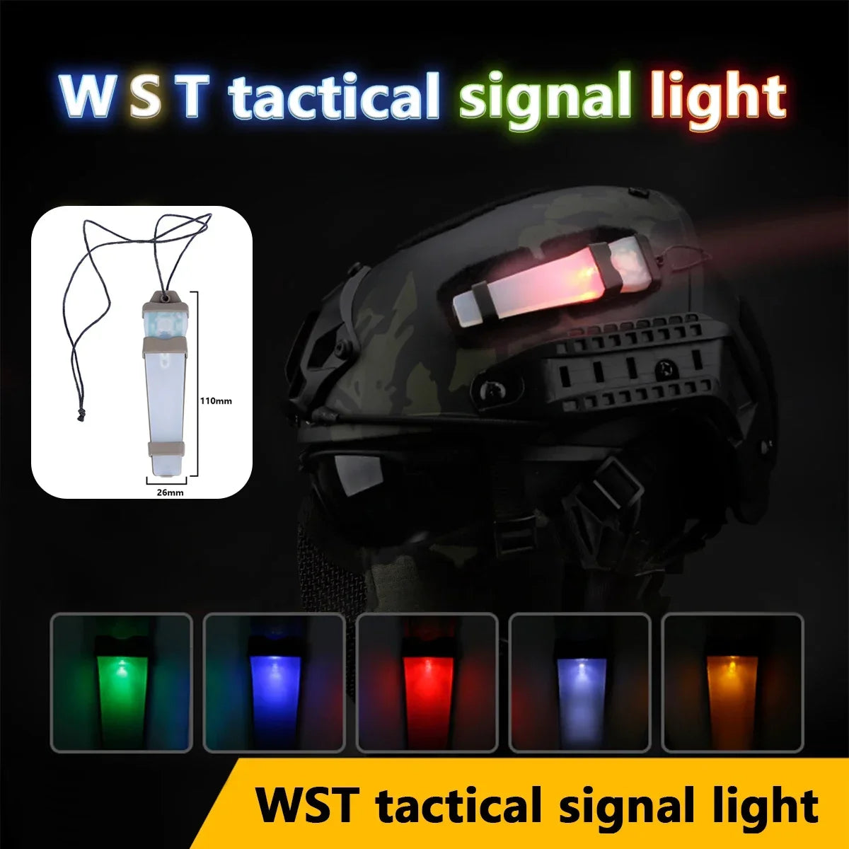 Tactical FMA Helmet White Blue Green Red IR Strobe Waterproof Outdoor Survival Safety Signal Flash LAMP