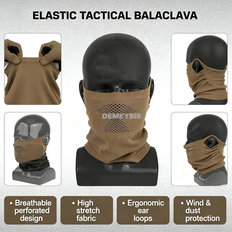 Outdoor Hunting Face Mask Removable Steel Mesh Cover Breathable Balaclava Full Face Cover for Airsoft Paintball Shooting Wargame