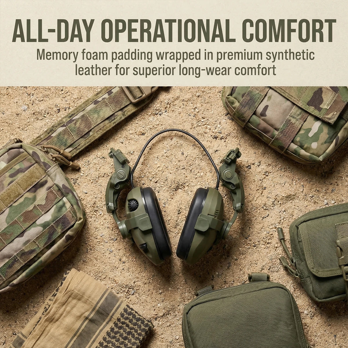 Shooting Earmuffs Tactical Hunting Headset Electronic Hearing Protector Active Noise Reduction Sound Pickup Headphone