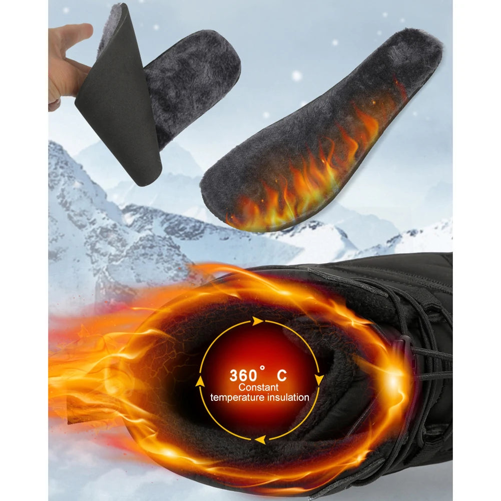 Winter Snow Boots Winter Jogging Sneakers Non Slip Casual Barefoot Shoes Waterproof High Top for Outdoor Travel