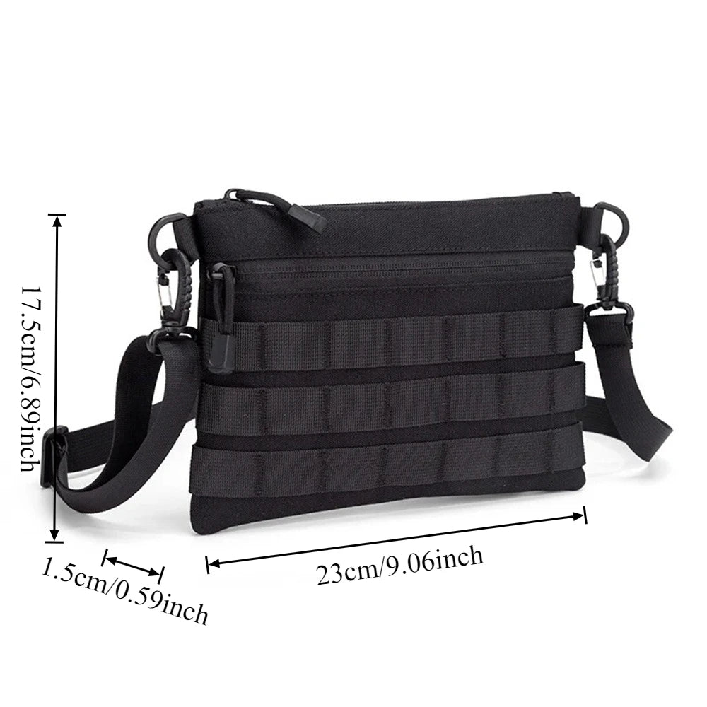 Tactical MOLLE Crossbody Bag Portable 600D Nylon Chest Bag Outdoor EDC Shoulder Bag for Daily Commute Outdoor Hiking