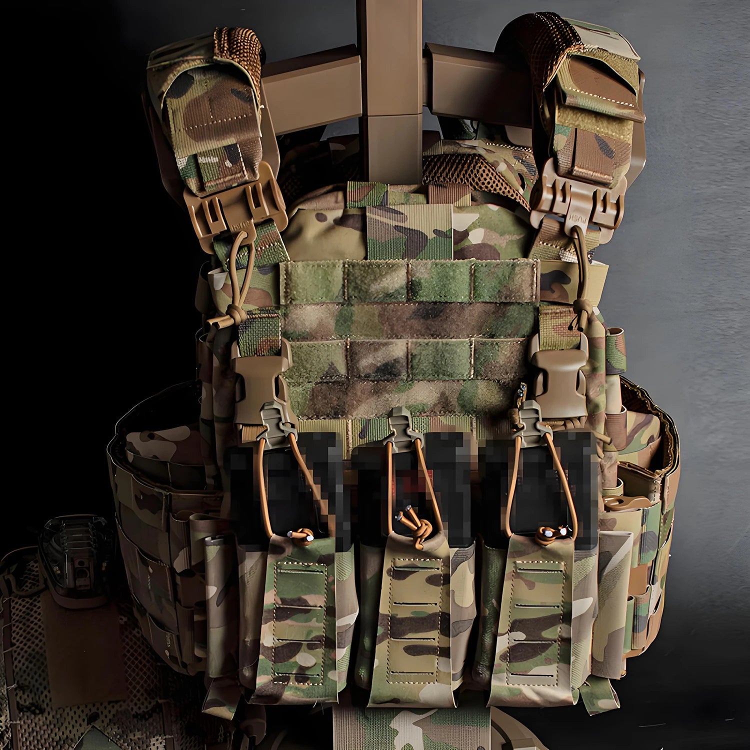 ARC Tactics Plate Carrier Vest with AR M4 Triple Mag Panel Quick-Release System & MOLLE Compatibility Combat Body Armor Carrier