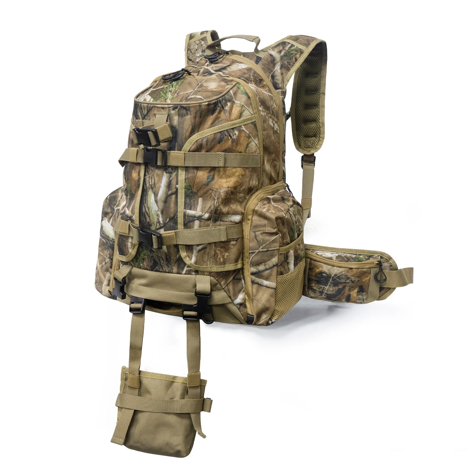 WESTTUNE 35L Outdoor Backpack Waterproof Camouflage Camping Hiking Backpack Hunting Tactical Backpack for Bow Gun Carry System