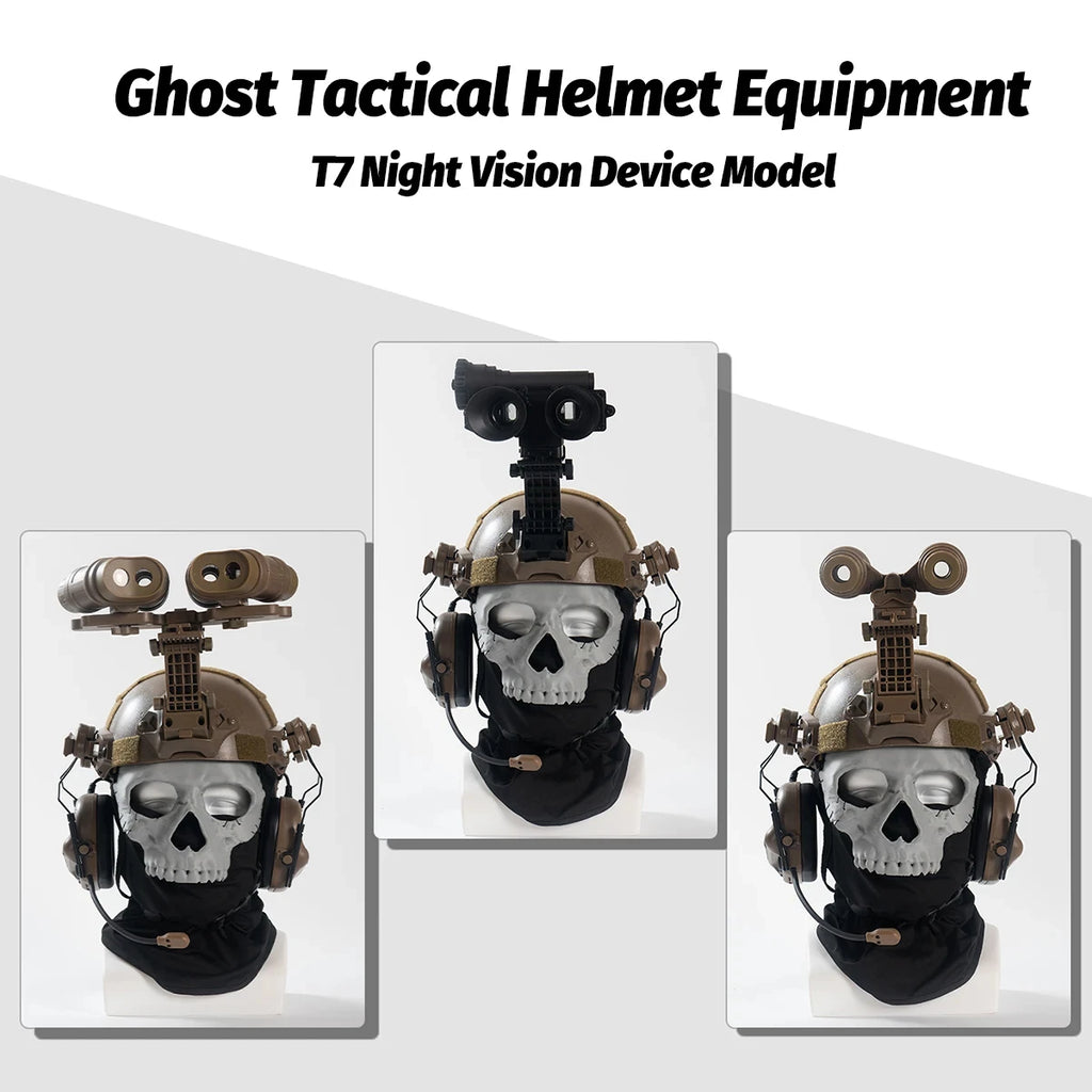 Tactical Kids Helmet Set COD Airsoft Helmet Kit with Ghost Full Face Mask NVG Model Headphones for CS Call of Duty 19 Cosplay