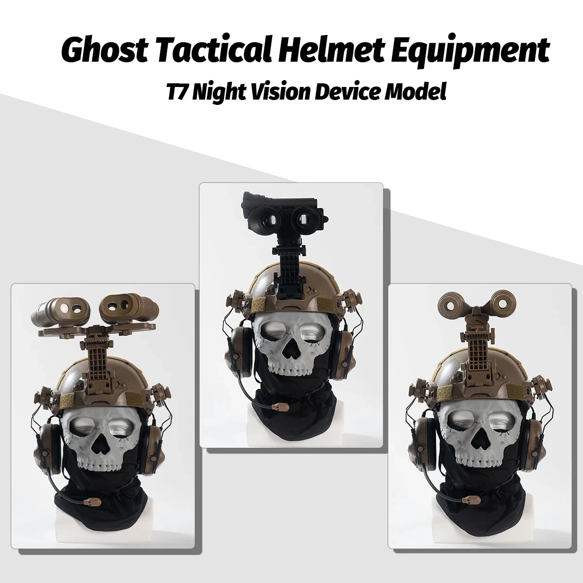 Tactical Kids Helmet Set COD Airsoft Helmet Kit with Ghost Full Face Mask NVG Model Headphones for CS Call of Duty 19 Cosplay