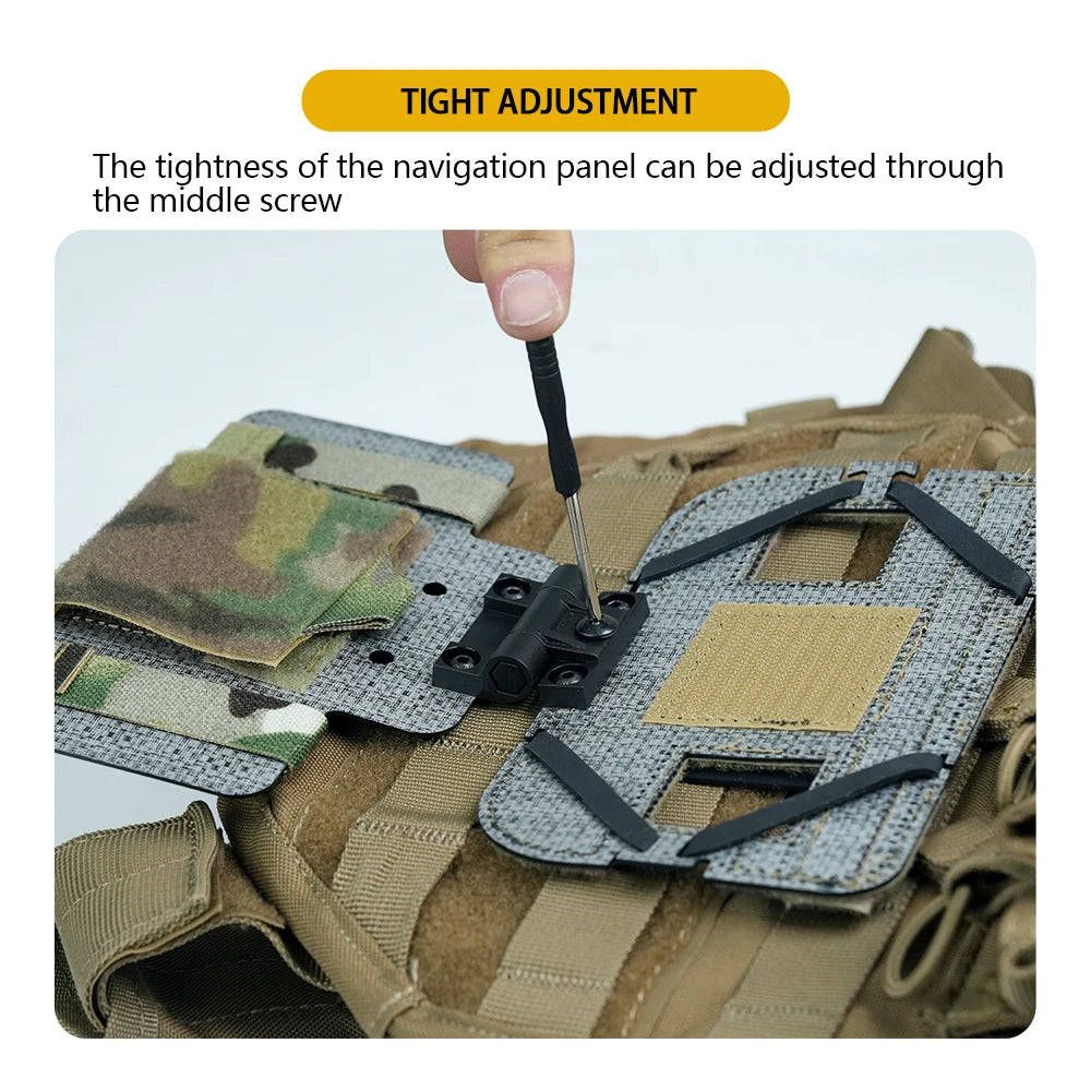 BOOIU Carbon Fiber MOLLE Foldable Navigation Board Tactical Vest Chest Phone Holder Mount Airsoft Hunting Outdoor Gear
