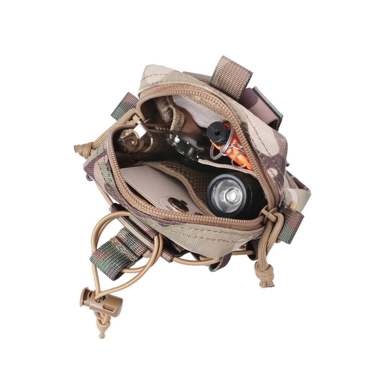 Molle EDC Water Bottle Pouch Canteen Kettle Carrier Holder Outdoor Sports Phone Holder Travel Camping Hiking Hunting Waist Bag