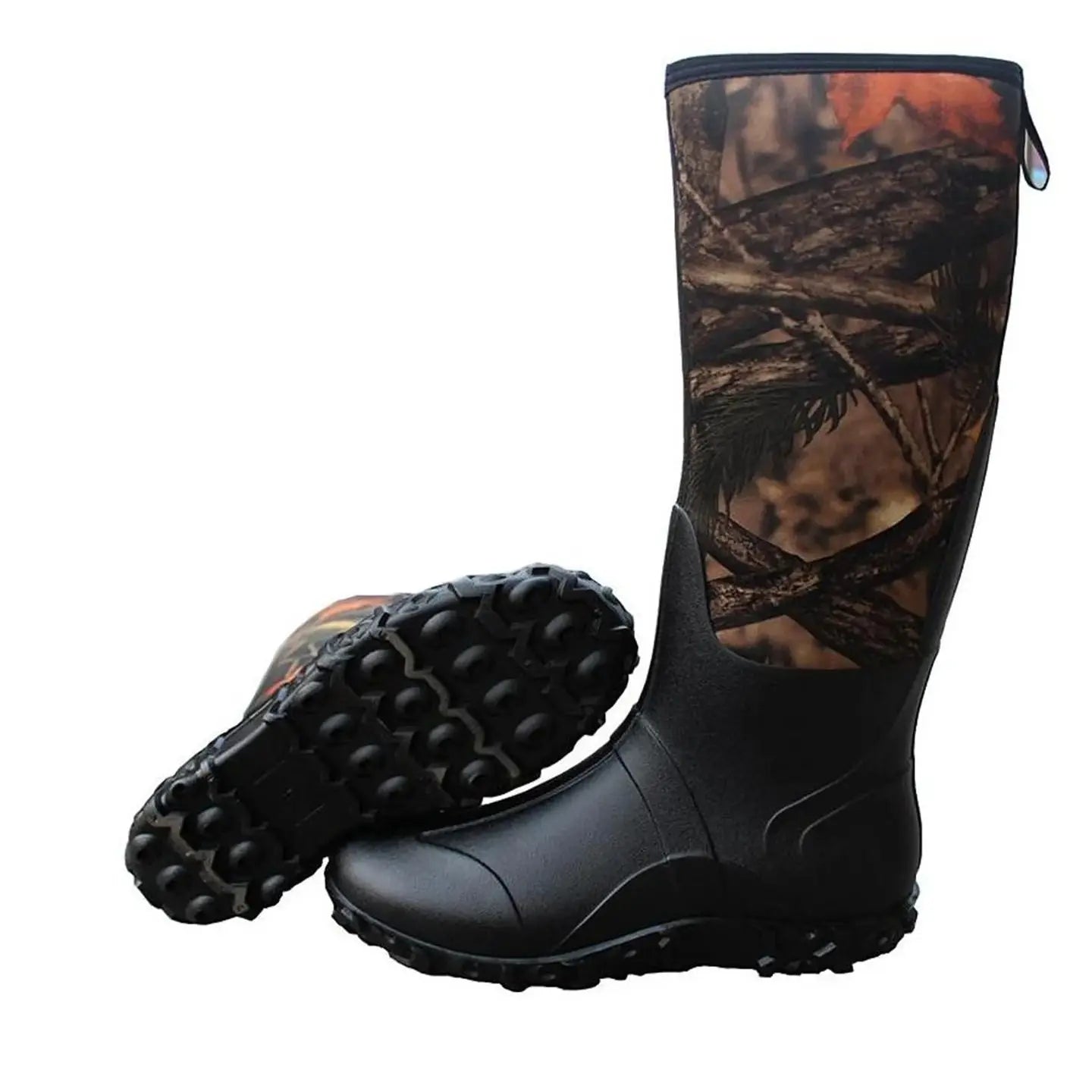 Neoprene Men's High Top Camouflage Hunting Boots Outdoor Deep Forest Rain Boots Wear-Resistant Waterproof Ice Fishing Boots