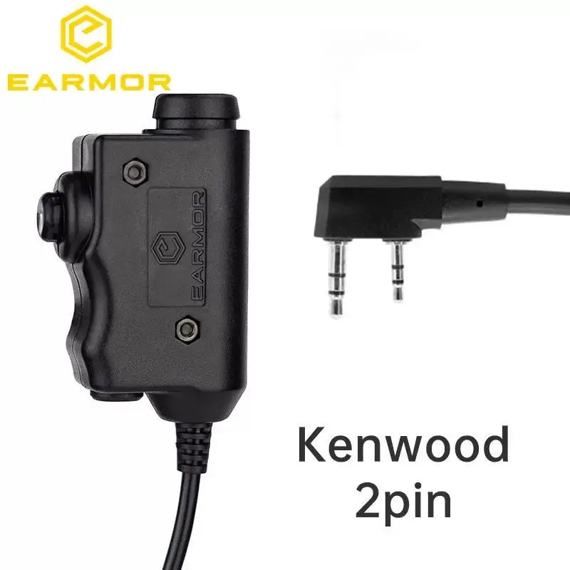 Original EARMOR M51 PTT Adapter Airsoft Tactical Headset Kenwood(for Baofeng) Plug Tactical Headset Accessory