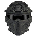 Assault I Airsoft Helmet Full Face Tactical Helmet with HD Headset Anti-Fog Fan 2 Pairs Lens Flip Mask for Outdoor CS