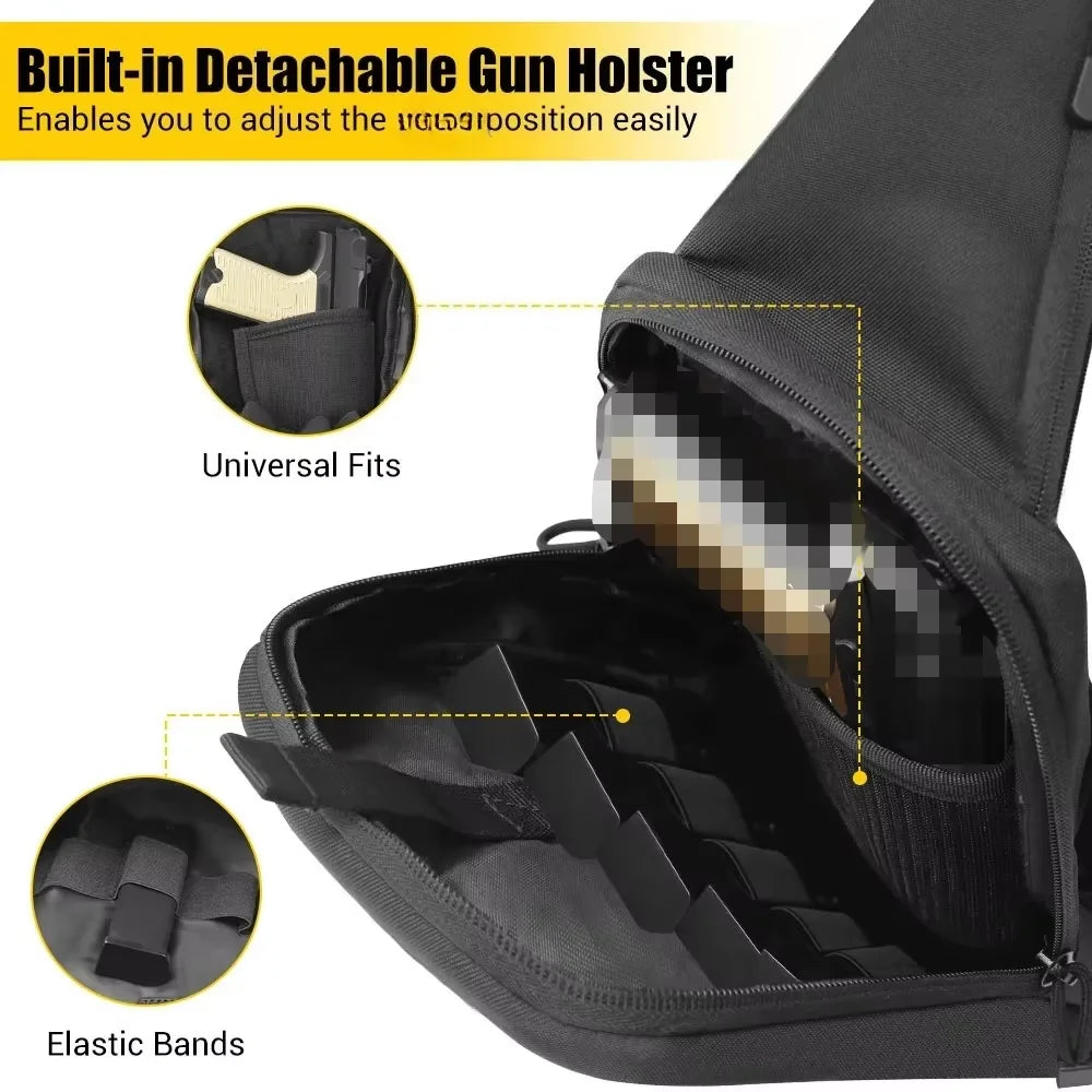 Molitica Tactical Gun Bag Tactical Chest Bag Nylon Holster EDC Tool Bag CCW Shoulder Sling Bag