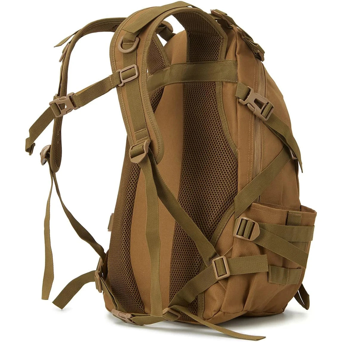 35L Tactical Gym Backpack for Men with MOLLE System & Reflective Strip, Outdoor Fitness Rucksack with Dual Cup Holders & Compression Straps, Travel Training Sports Gear Bag