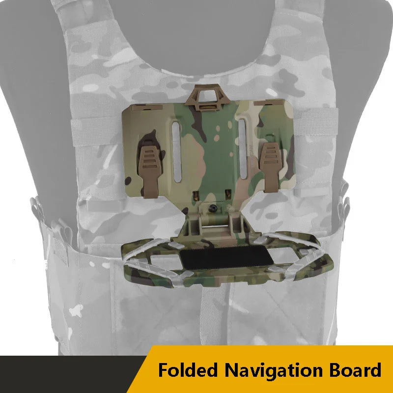 Outdoor Sports MOLLE Folding Navigation Board Mobile Phone Holder Tactical Chest Rig Bag Map Case Admin Panel Hunting Gear