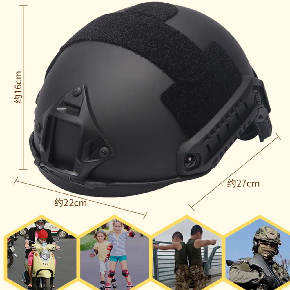 FAST Tactical Airsoft Helmet Set with Helmet Cover Mesh Mask 90° Adjustable Goggles For Outdoor Sport Hunting Paintball Shooting