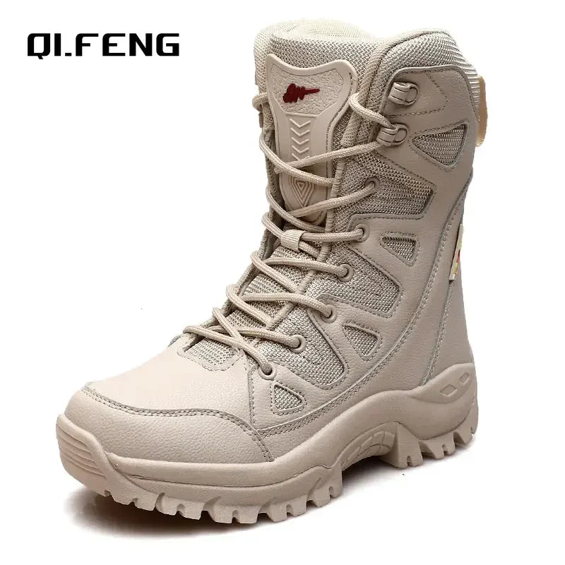 New High Top Men's Shoes Waterproof Winter Boots Warm Plush Snow Boots Men Lace Up Casual Anti-Slip Ankle Footwear 36-46