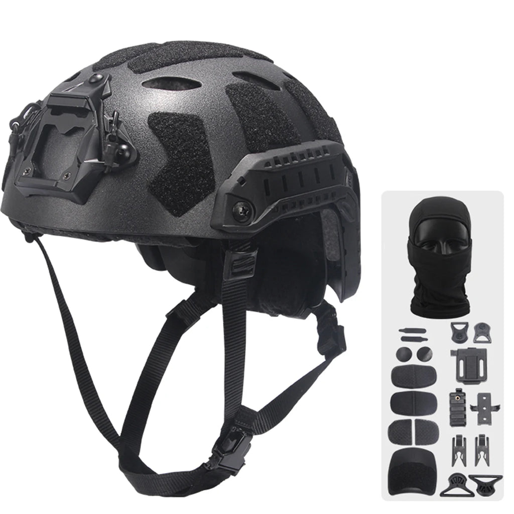 Airsoft Fast Helmet Set With Night Vision Goggles & tactical Headphones & Flashlights & for Hunting,Movie And TV Props,etc
