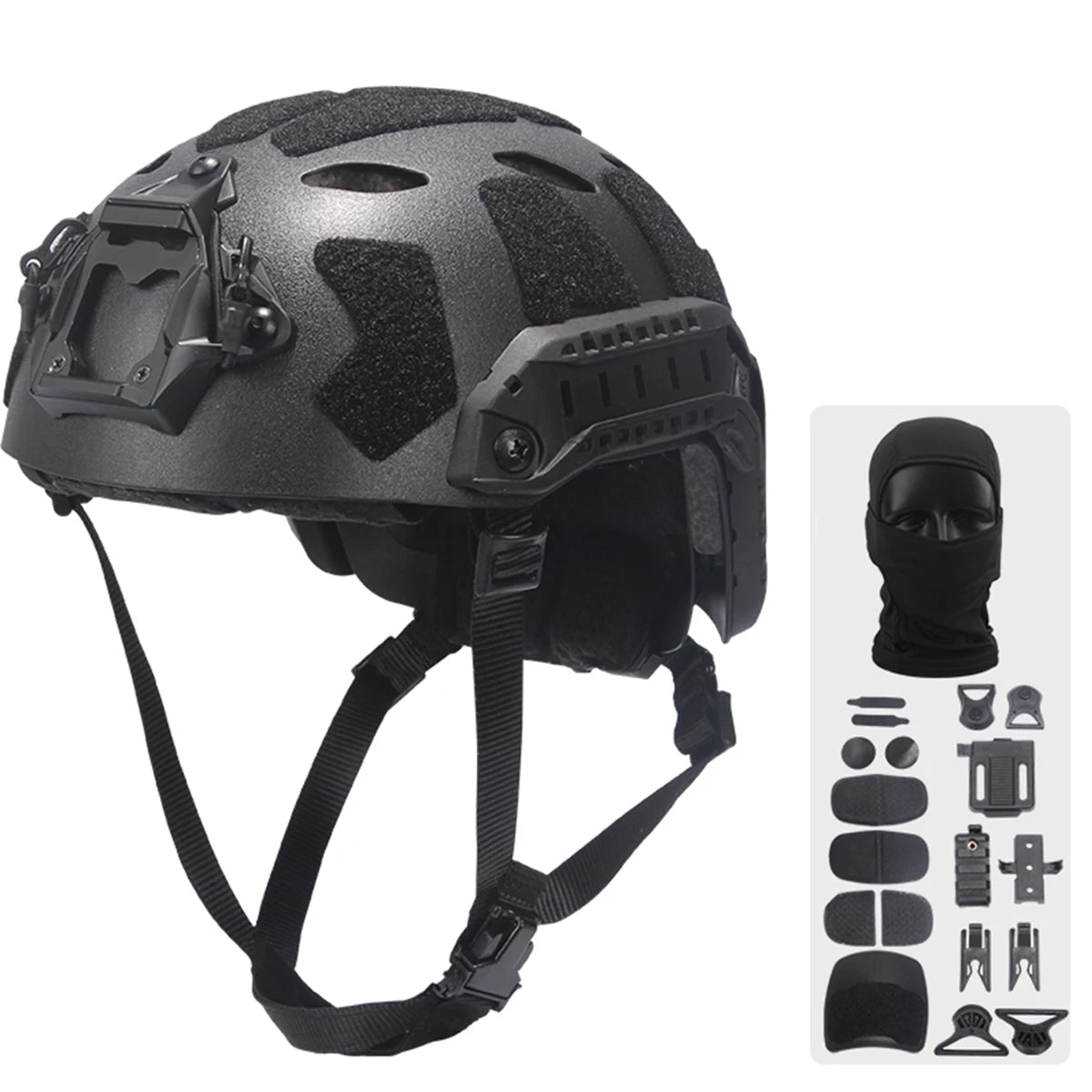 Airsoft Fast Helmet Set With Night Vision Goggles & tactical Headphones & Flashlights & for Hunting,Movie And TV Props,etc