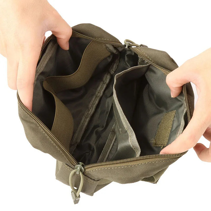 Outdoor EDC Hunting Tactical Molle Pouch Nylon Portable Men Clutch Travel Hiking Camping Small Handbag Utility Organizer Bags