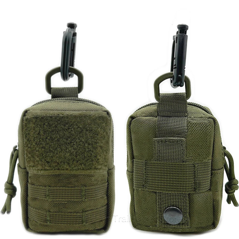 Tactical Mini MOLLE Pouch Compact Utility EDC Battery Cigarette Case Card Slot Waist Bags For Hunting Trekking Running Camping
