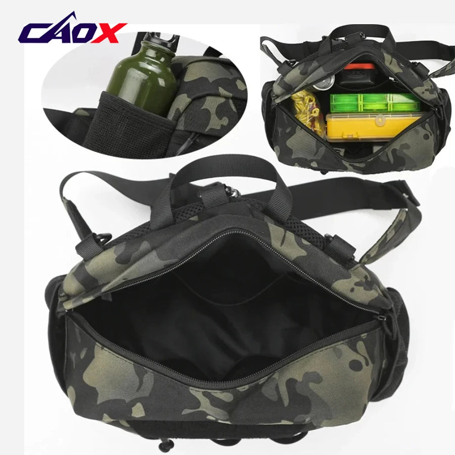 Men's Hiking Vest Backpack Fishing Tactical Chest Bag Utility  Sports Molle Waist Bags Large Outdoor Hunting Fanny Pack Camping