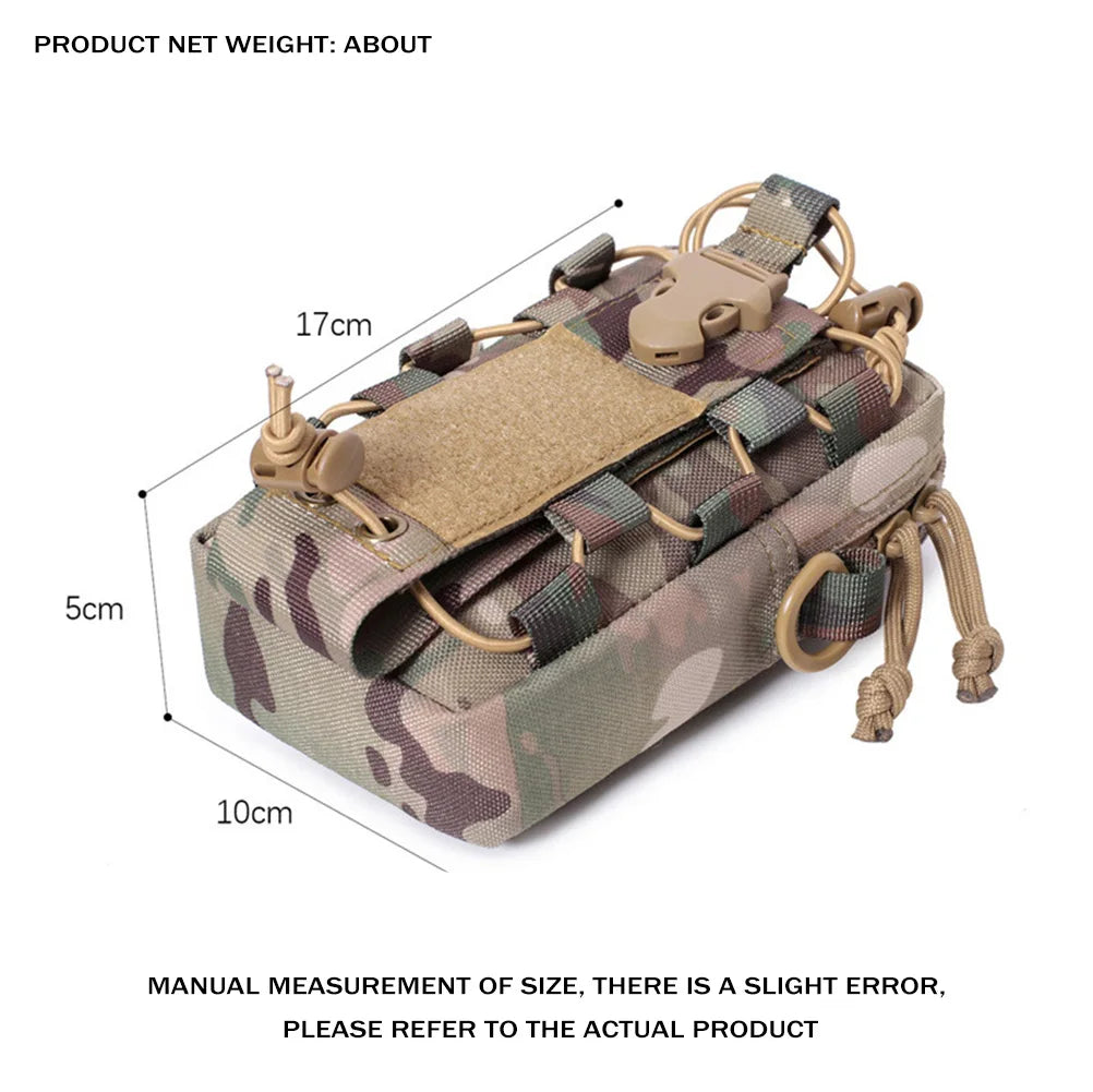 Molle system water bottle bag outdoor sports mobile phone holder camping hiking organizer waist bag