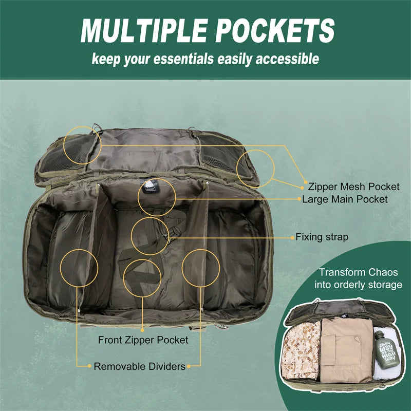 25L 45L 80L Large Duffle Bag Tactical Backpack Outdoor Camping Bags Molle Men Backpacks Travel Bag for Hiking
