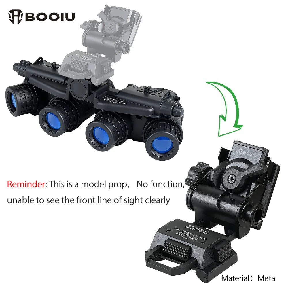 BOOIU Tactical GPNVG18 Cosplay Four-eye Night Vision Goggles Model L4G24 Mount Holder Combination NVG Outdoor Helmet Accessories