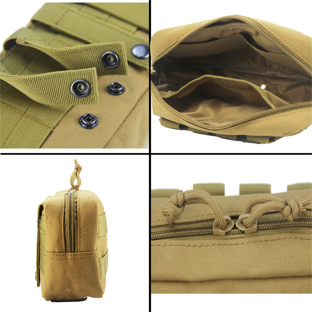 New Tactical Hand Grab Bag MOLLE Pouch Compatible Attachment Pouch Hook Loop Surface Outdoor Daily Commute EDC Storage Bag
