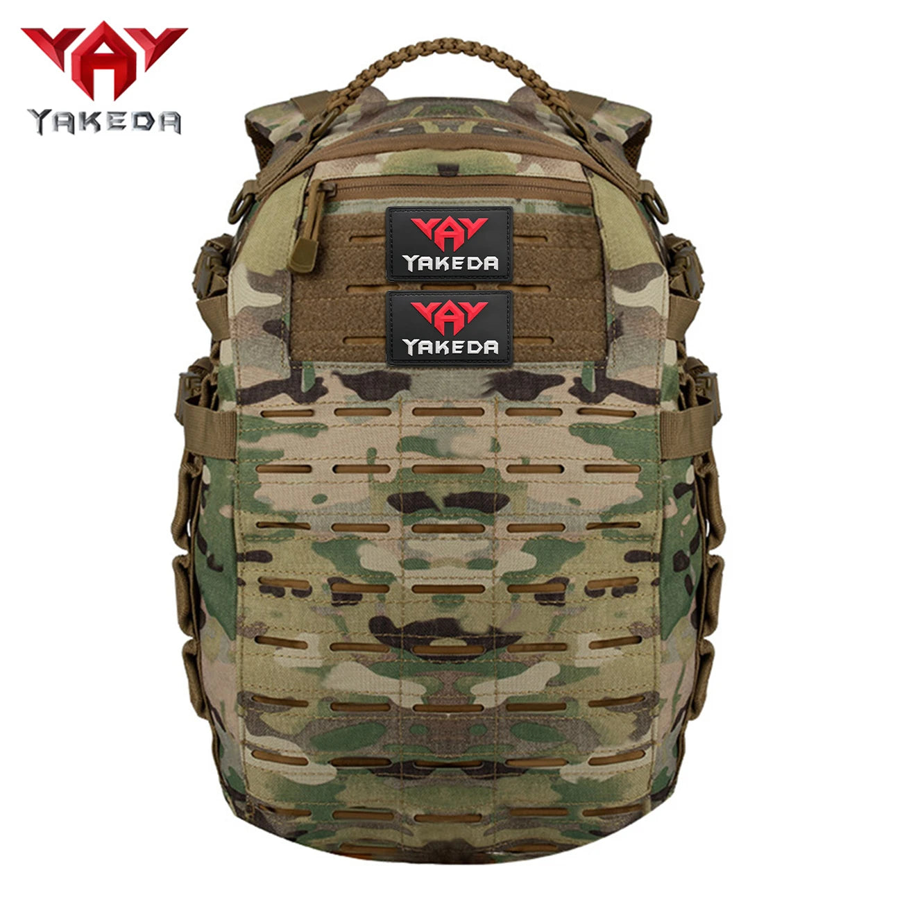 YAKEDA Multi layer Large Capacity Backpack Laser MOLLE with Handle Multi channel Adjustable Strap and Quick Release Buckle