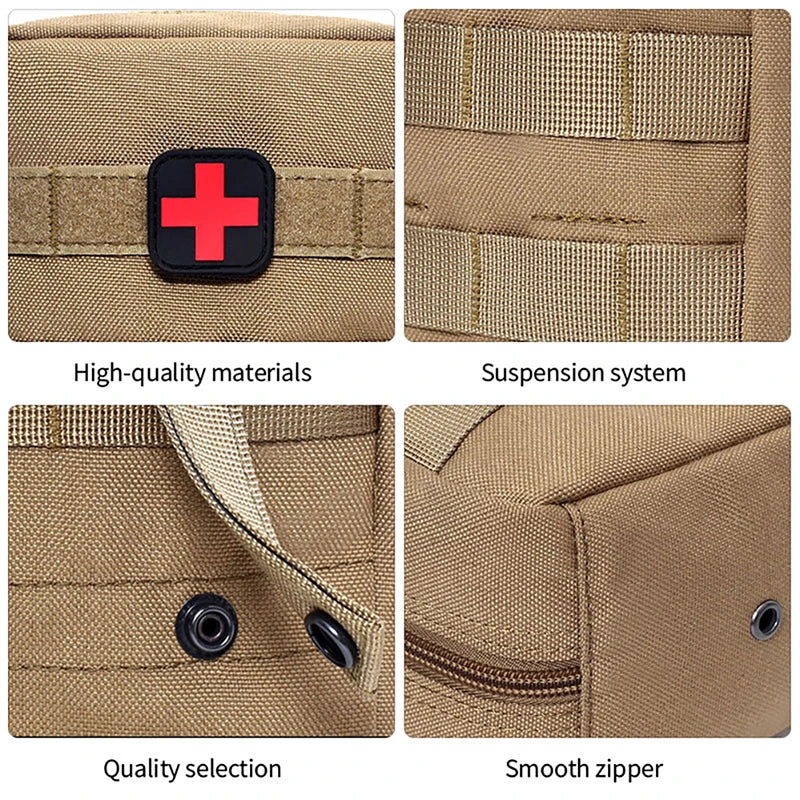 First Aid Bag Camping Tactical Medical Pouch Outdoor MOLLE EMT Emergency Survival Kit Accessory Hunting Camo Training Bag