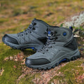 Large Size High-Top Boots Men Outdoor Warm Fur Snow Boots Black Leather Casual Ankle Boot Autumn Fall Winter Tactical Sneakers