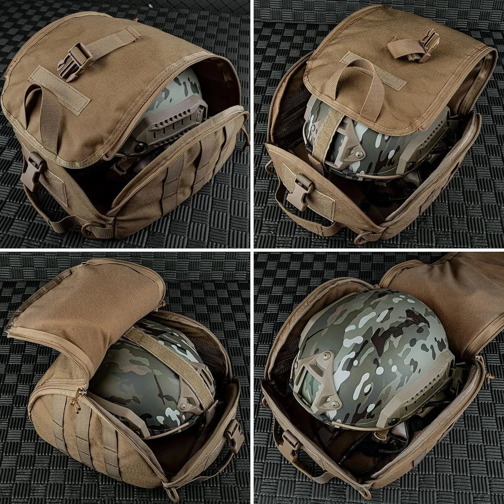 Tactical Helmet Storage Bag Men's Motorcycle Helmet Pouch Outdoor Mountaineering MOLLE Portable Pack for Sport Hunting Shooting