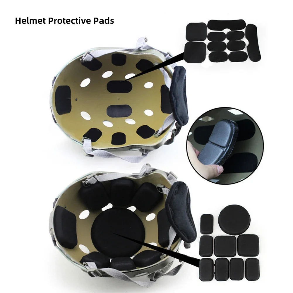 Helmet Inner Padding Kit Tactical Helmet Soft Breathable Protective Pad Memory Foam Pads M-LOCK Fast High Cut Helmet Accessories