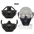 BOOIU Tactical Helmet Mask Half-Face Iron Mesh Windproof Mask Air Gun Headdress Outdoor Sports Cycling Mask Hunting Accessories