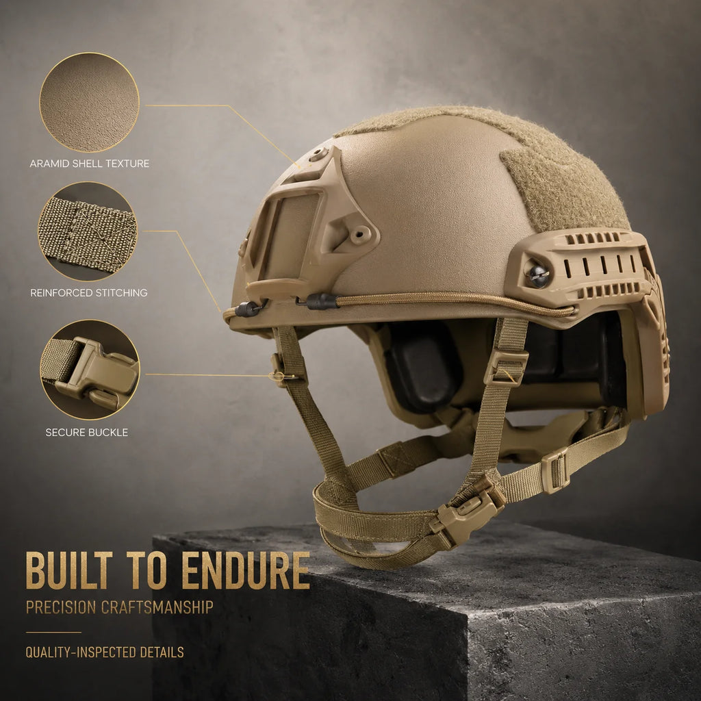 ABS FAST Style Outdoor Sports Helmet Lightweight Headgear with Adjustable Inner Liner Side Rail for Training