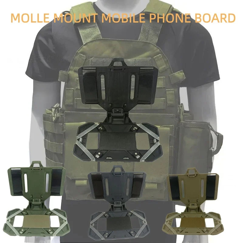 MOLLE Compatible Folding Phone Navigation Board Tactical Vest Accessory for Hunting Airsoft